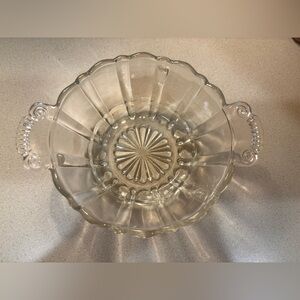 Anchor Hocking Glass Serving Bowl “ Old Cafe” Pattern